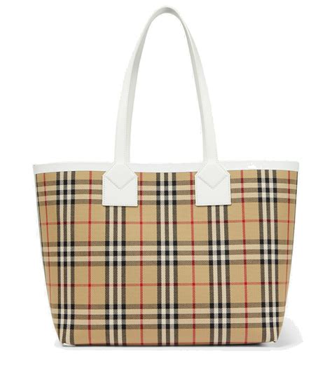 how to recognize original burberry bag|Burberry checked canvas tote bag.